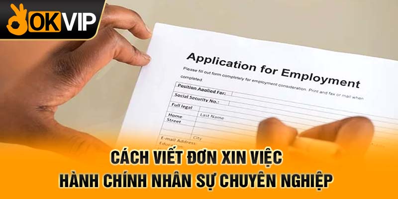 Cách viết đơn xin việc hành chính nhân sự chuyên nghiệp