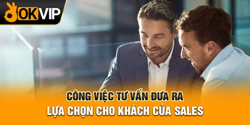 Công việc tư vấn đưa ra lựa chọn cho khách của sales