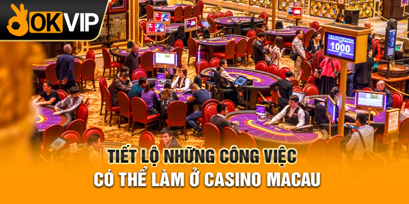 Tiết lộ những công việc có thể làm ở Casino Macau